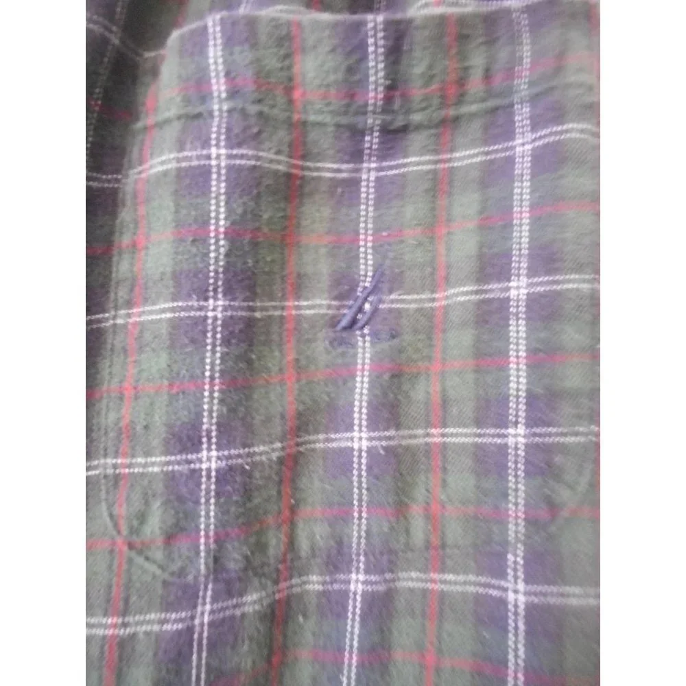 Nautica Green Blue Plaid Sz XL cotton Lounge Bed Pants elastic drawstring waist - Picture 5 of 5